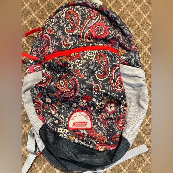 Vera Bradley Coleman Black and Red Paisley Backpack Limited Edition